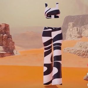 Meshki Black and White Swirl set Size M